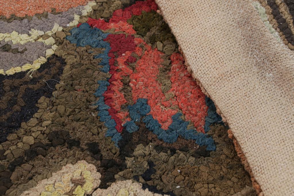 Antique Hooked Pictorial Rug