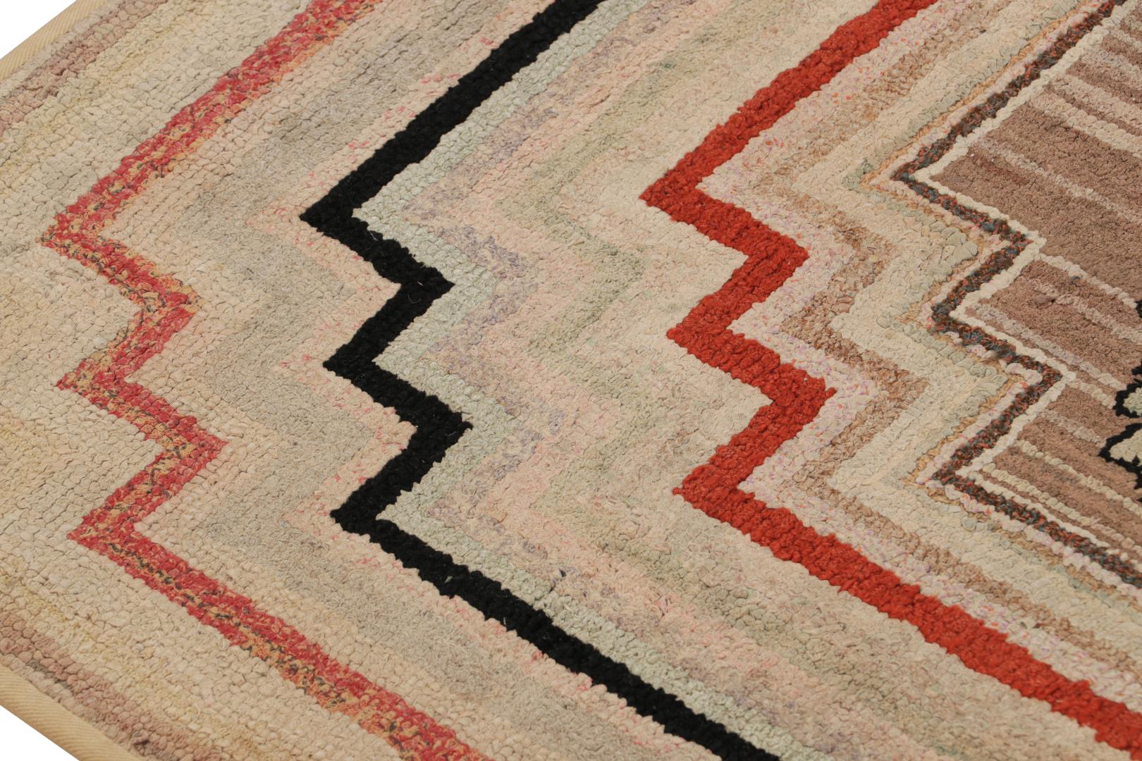 Antique Hooked Bird Pictorial Rug