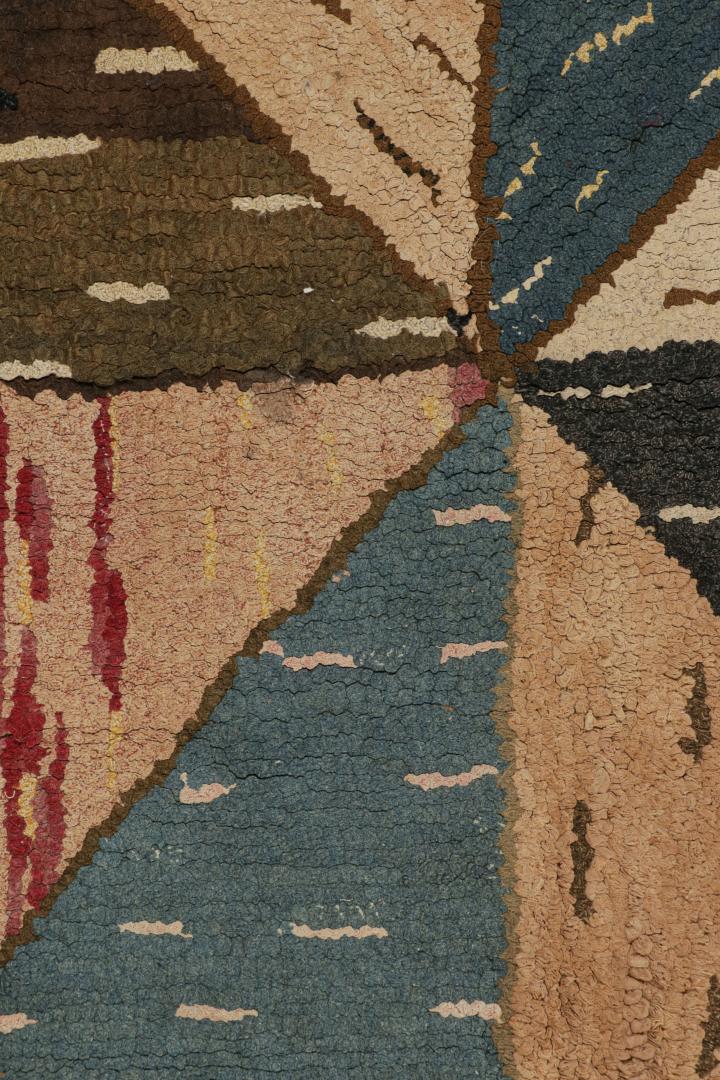 Antique Hooked Geometric Rug