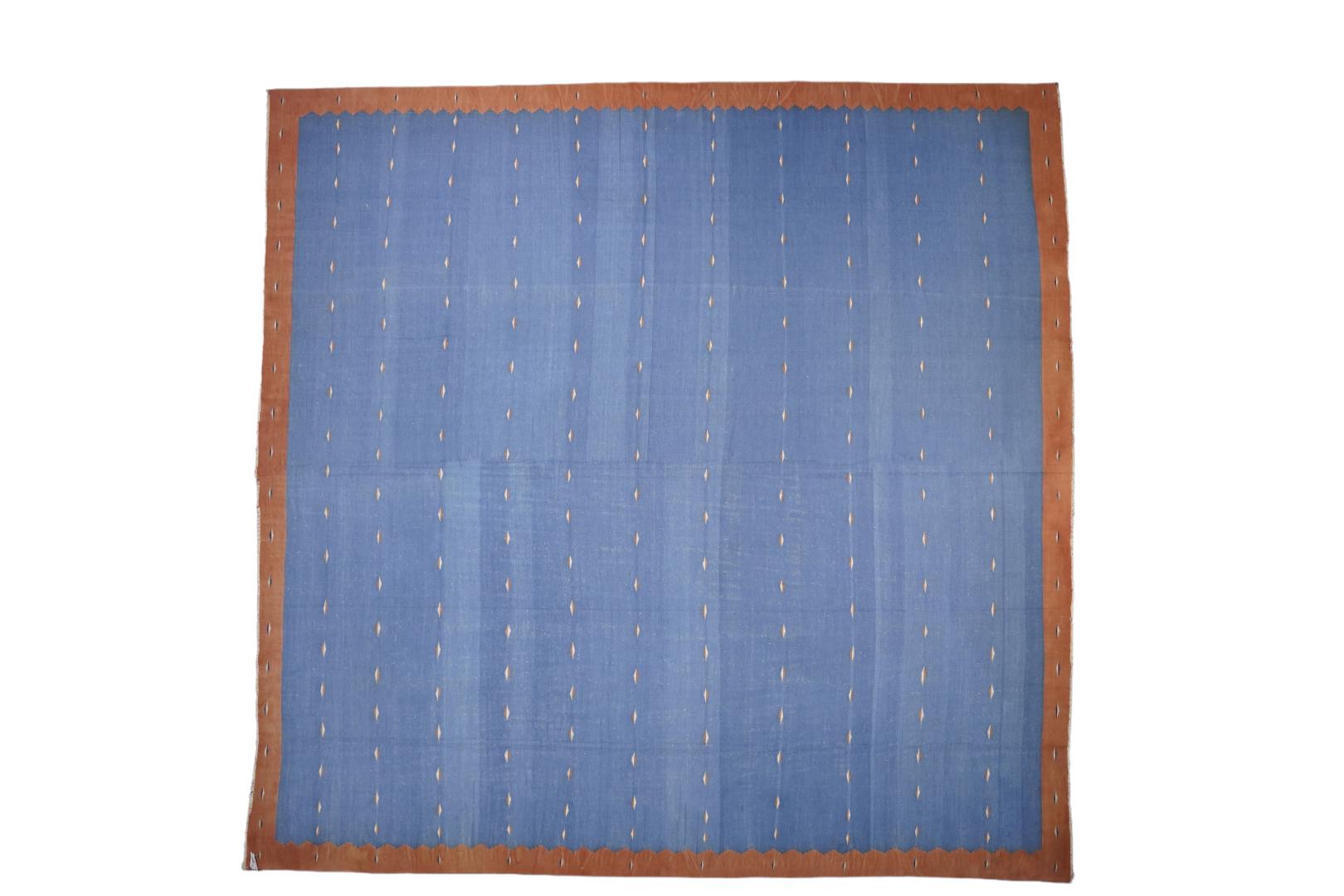 Vintage Dhurrie Square Rug