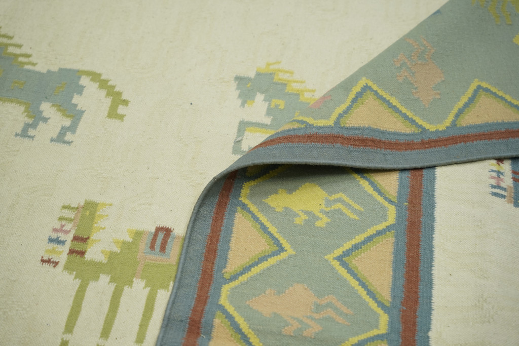 Vintage Dhurrie Pictorial Rug