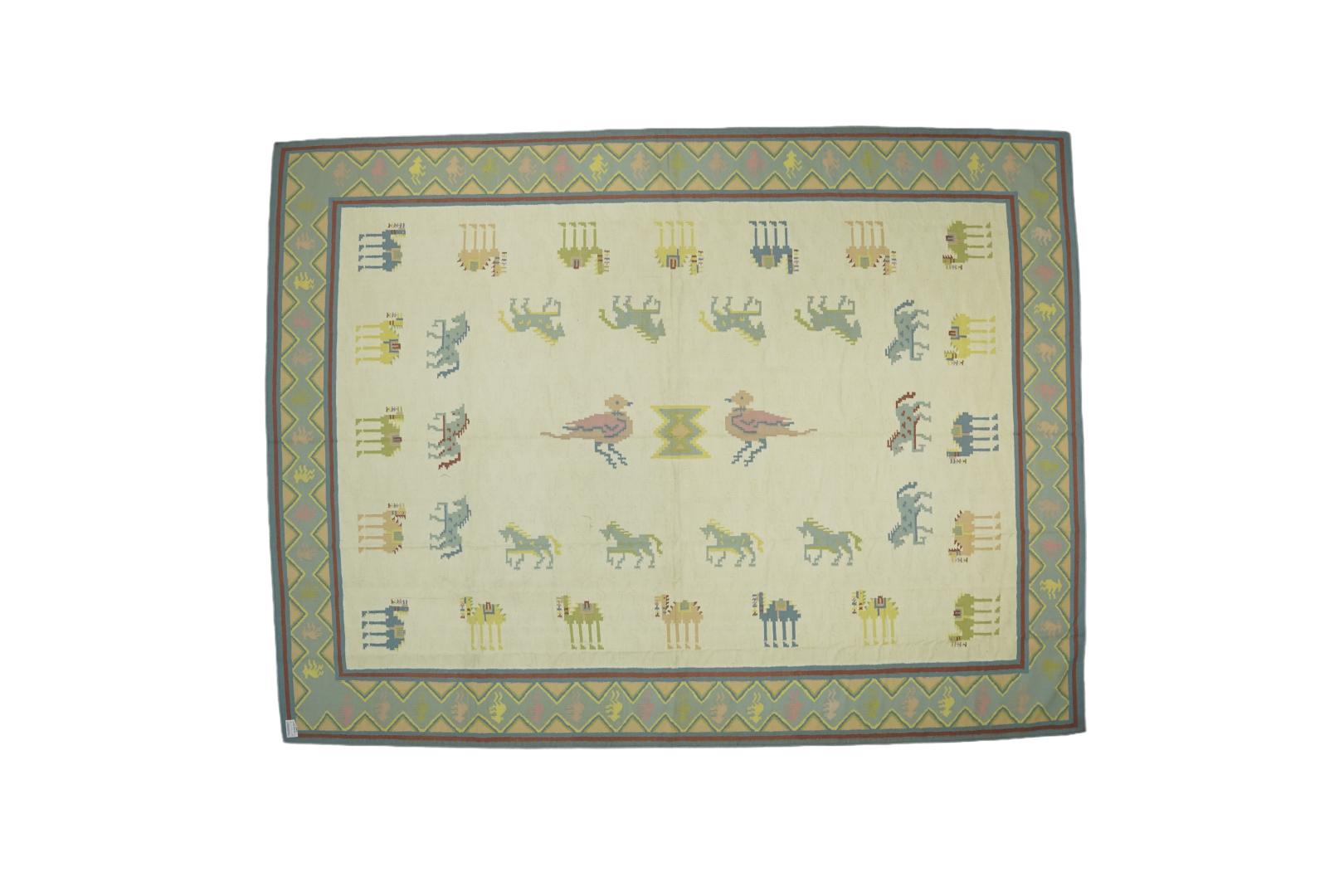 Vintage Dhurrie Pictorial Rug