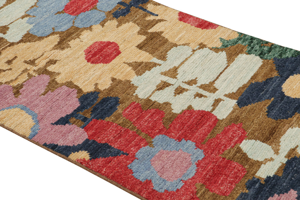Contemporary Runner with Colorful Floral Patterns