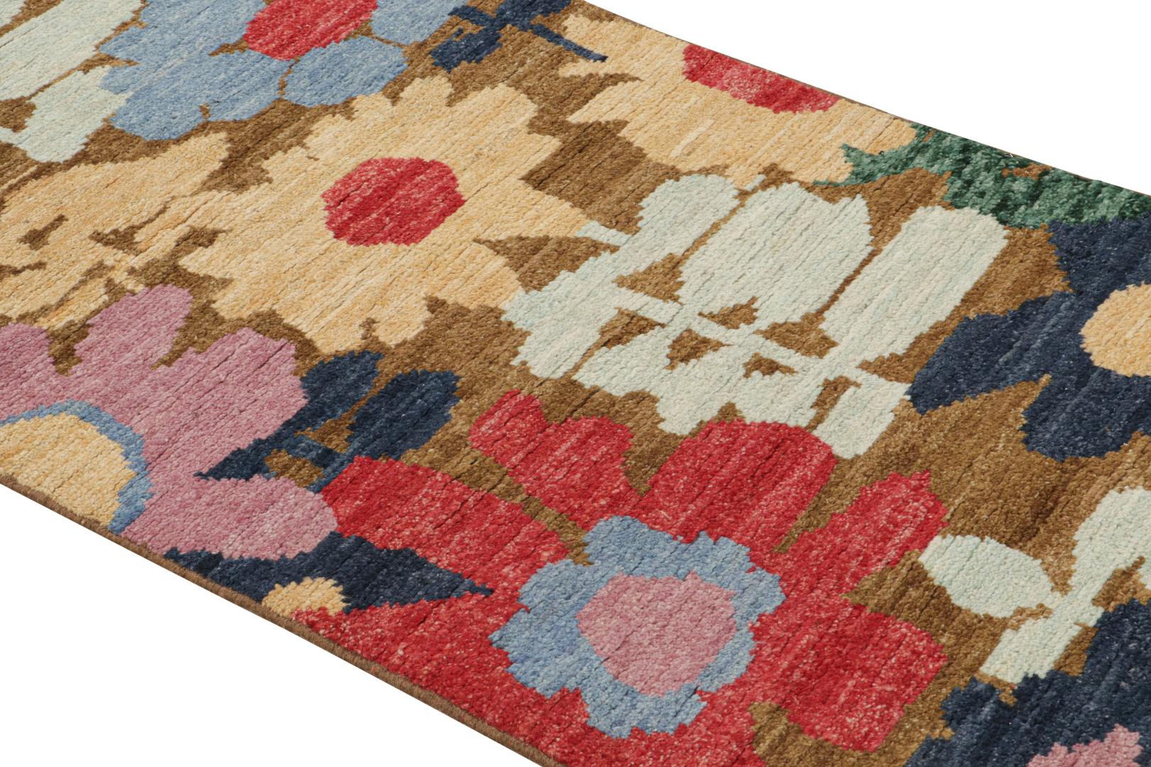 Contemporary Runner with Colorful Floral Patterns