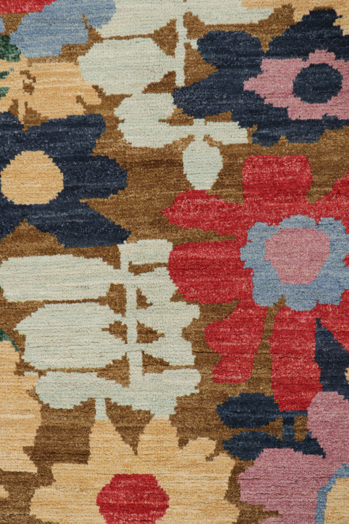Contemporary Runner with Colorful Floral Patterns