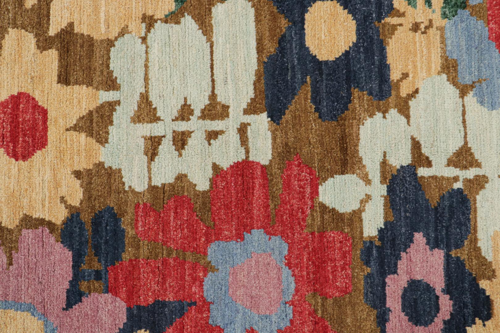 Contemporary Runner with Colorful Floral Patterns