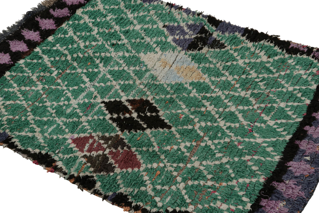 Vintage Moroccan Diamond Geometric Rug