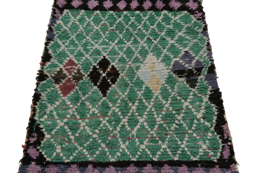 Vintage Moroccan Diamond Geometric Rug