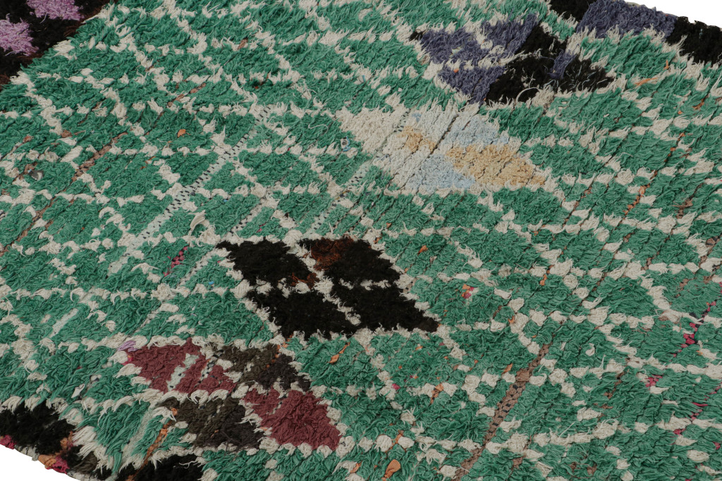 Vintage Moroccan Diamond Geometric Rug