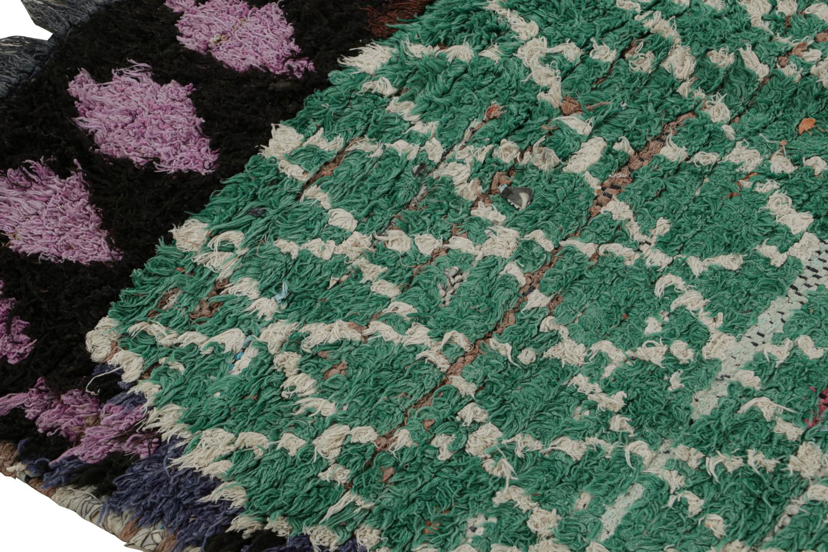 Vintage Moroccan Diamond Geometric Rug