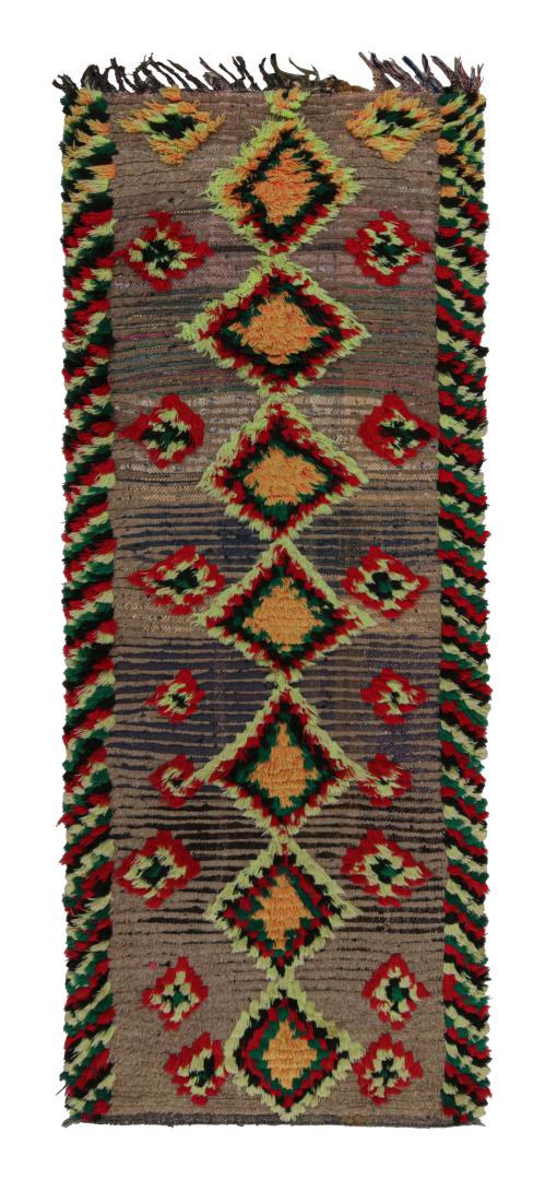 Vintage Moroccan Geometric Runner Rug