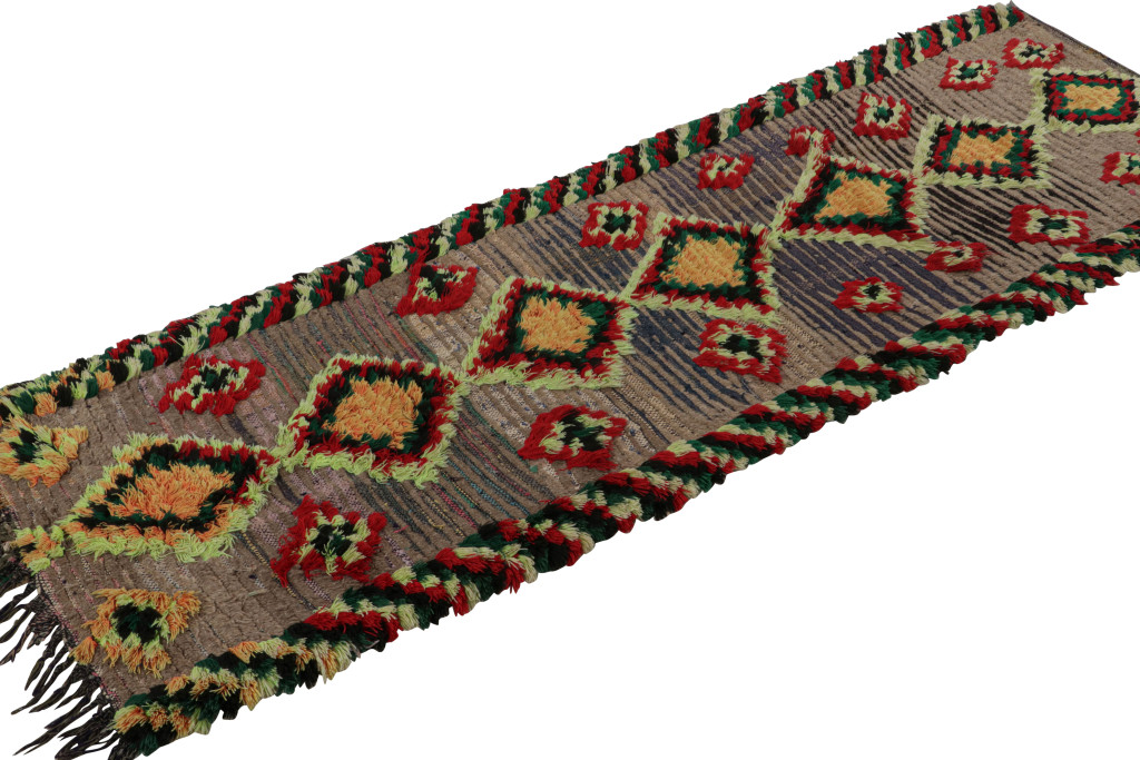 Vintage Moroccan Geometric Runner Rug