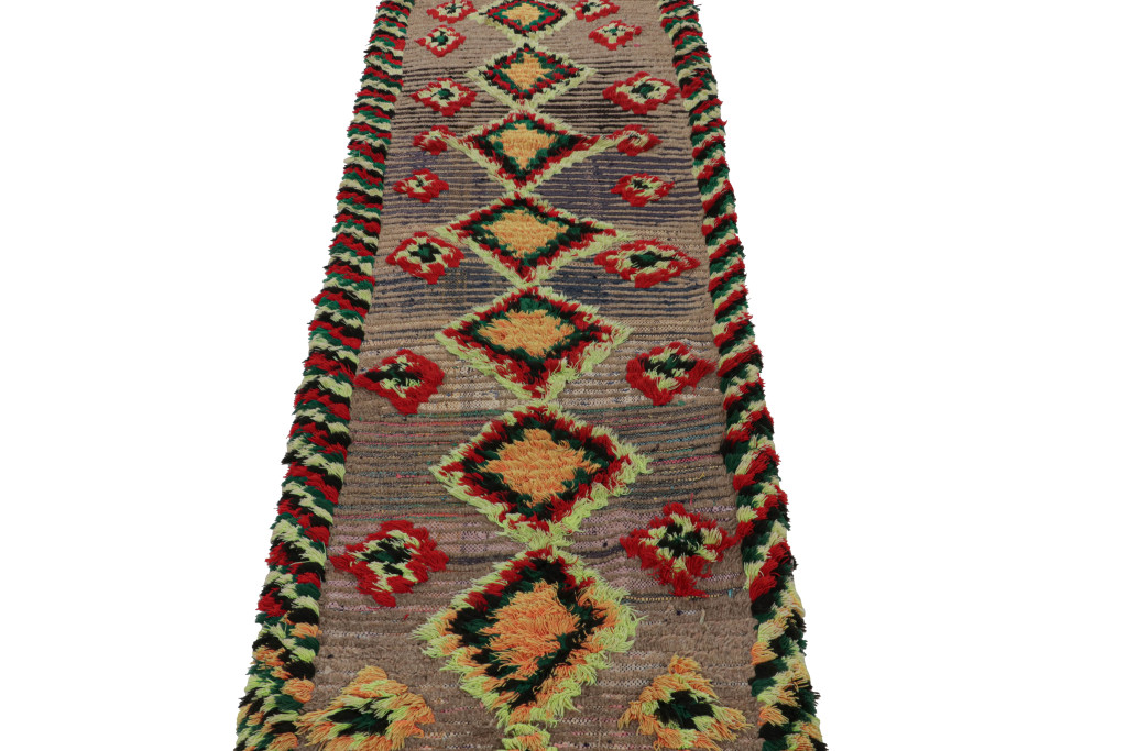 Vintage Moroccan Geometric Runner Rug