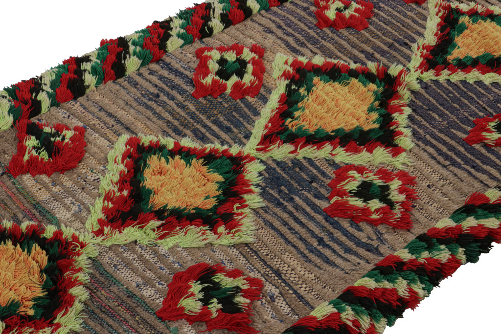 Vintage Moroccan Geometric Runner Rug