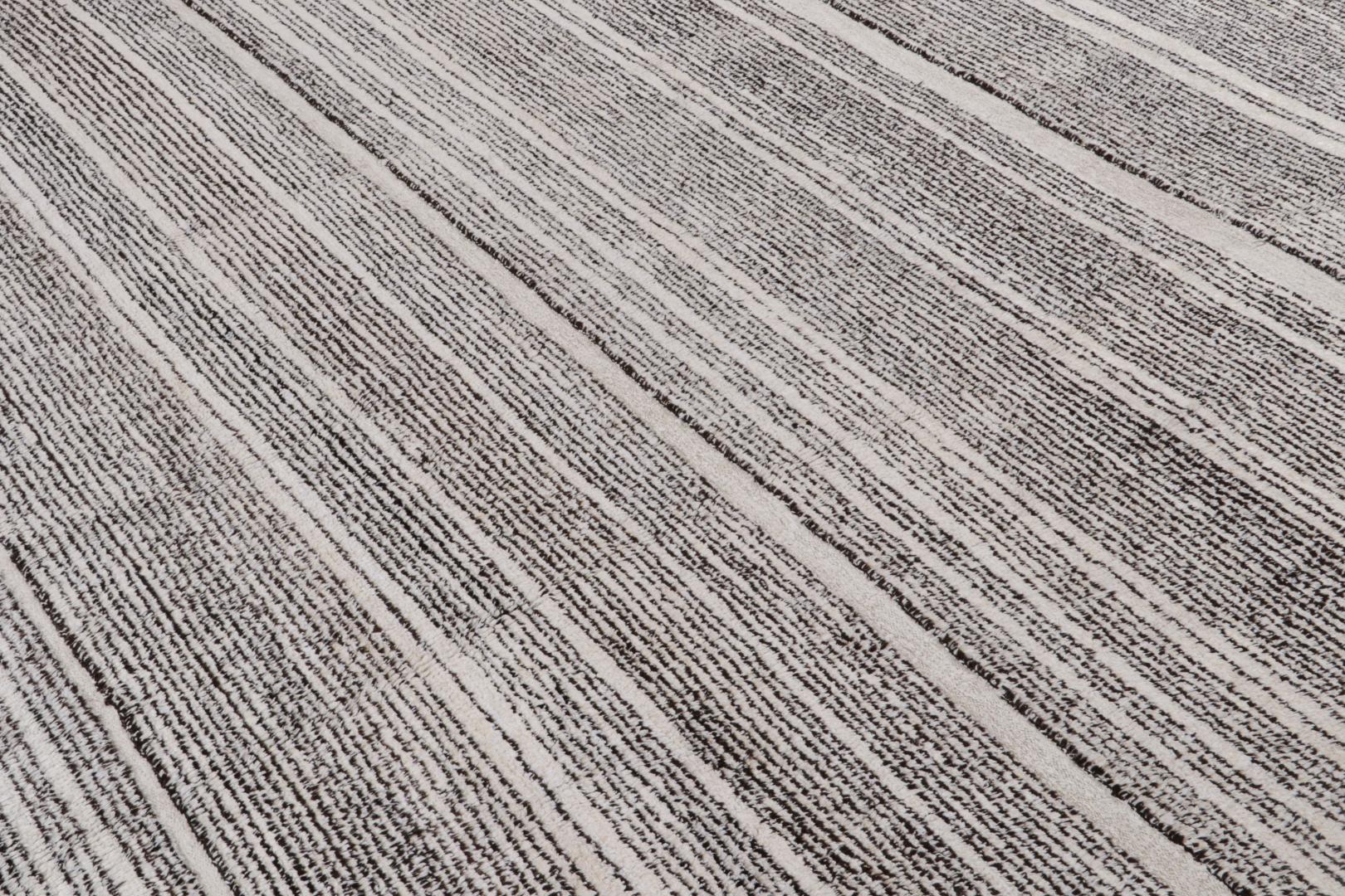 Contemporary Rug with Stripes and Gradation “Sky”