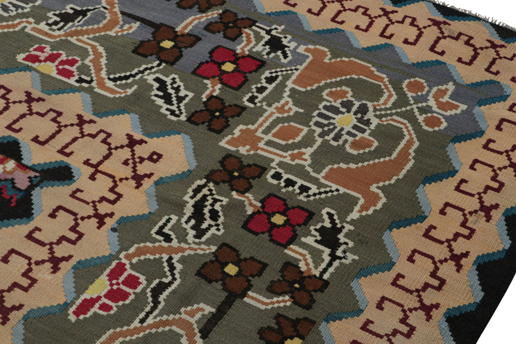 Vintage Turkish Square Kilim