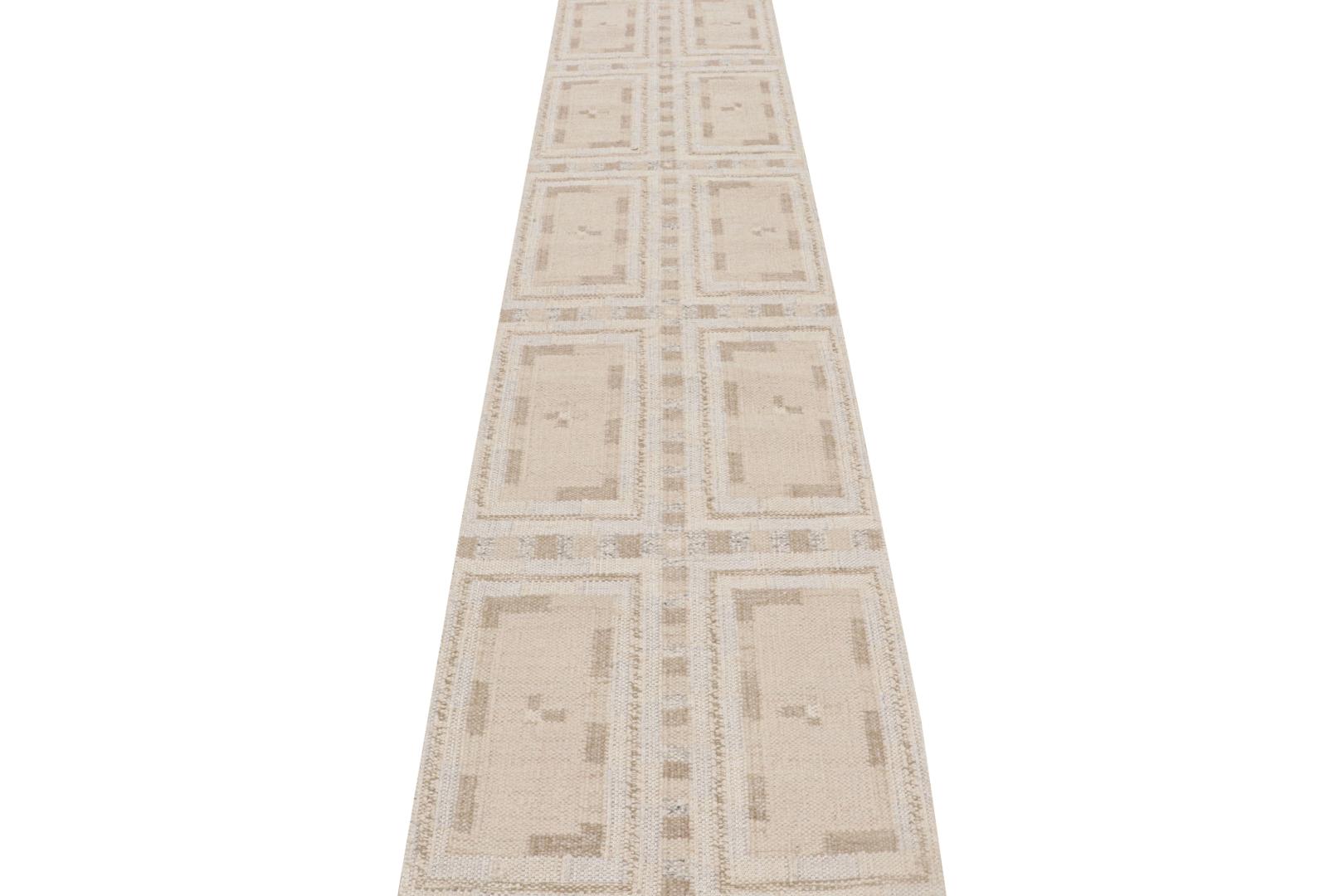 Scandinavian Runner Rug with Geometric Patterns