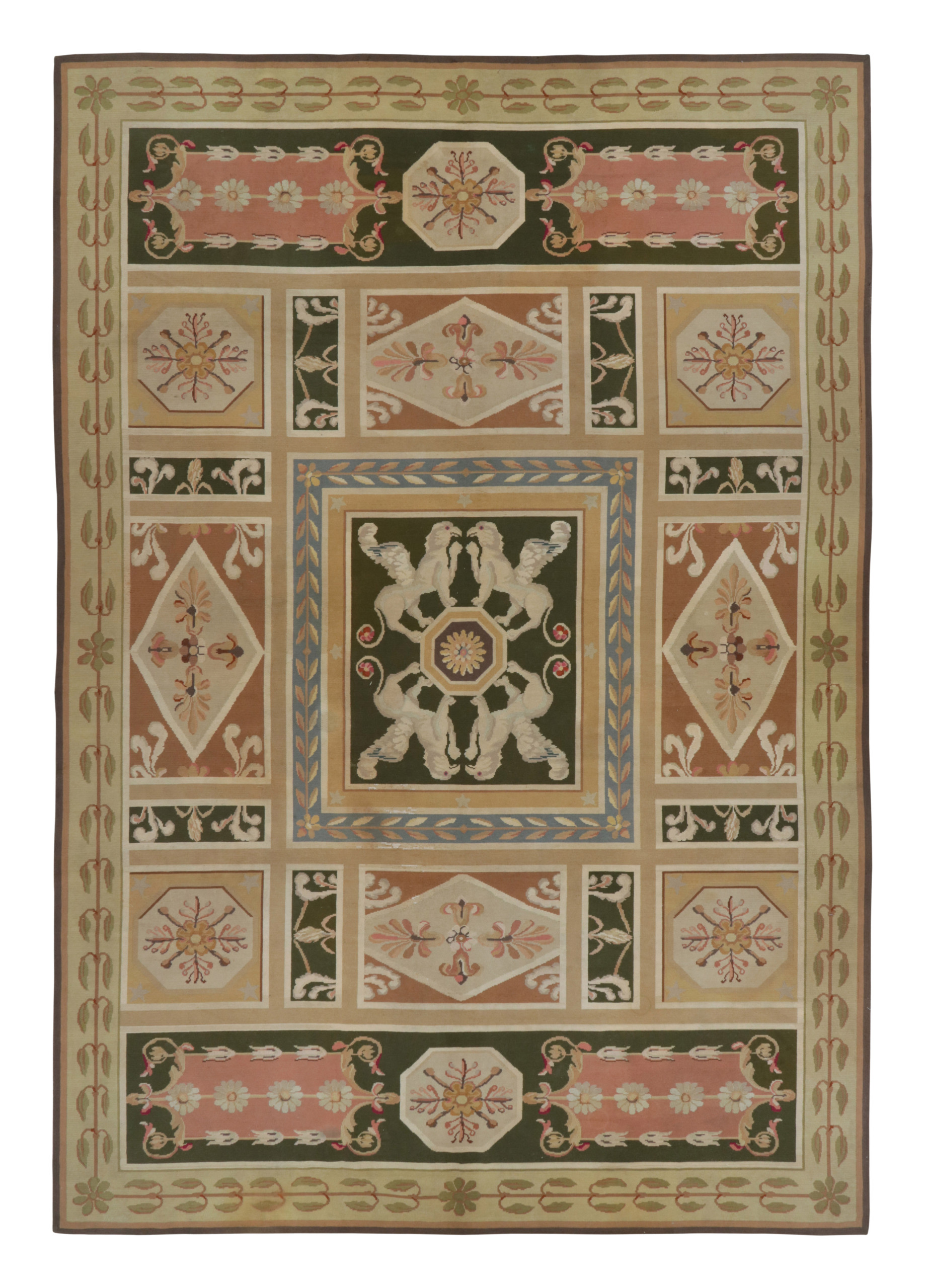 Oversized Antique Portuguese Needlepoint Rug