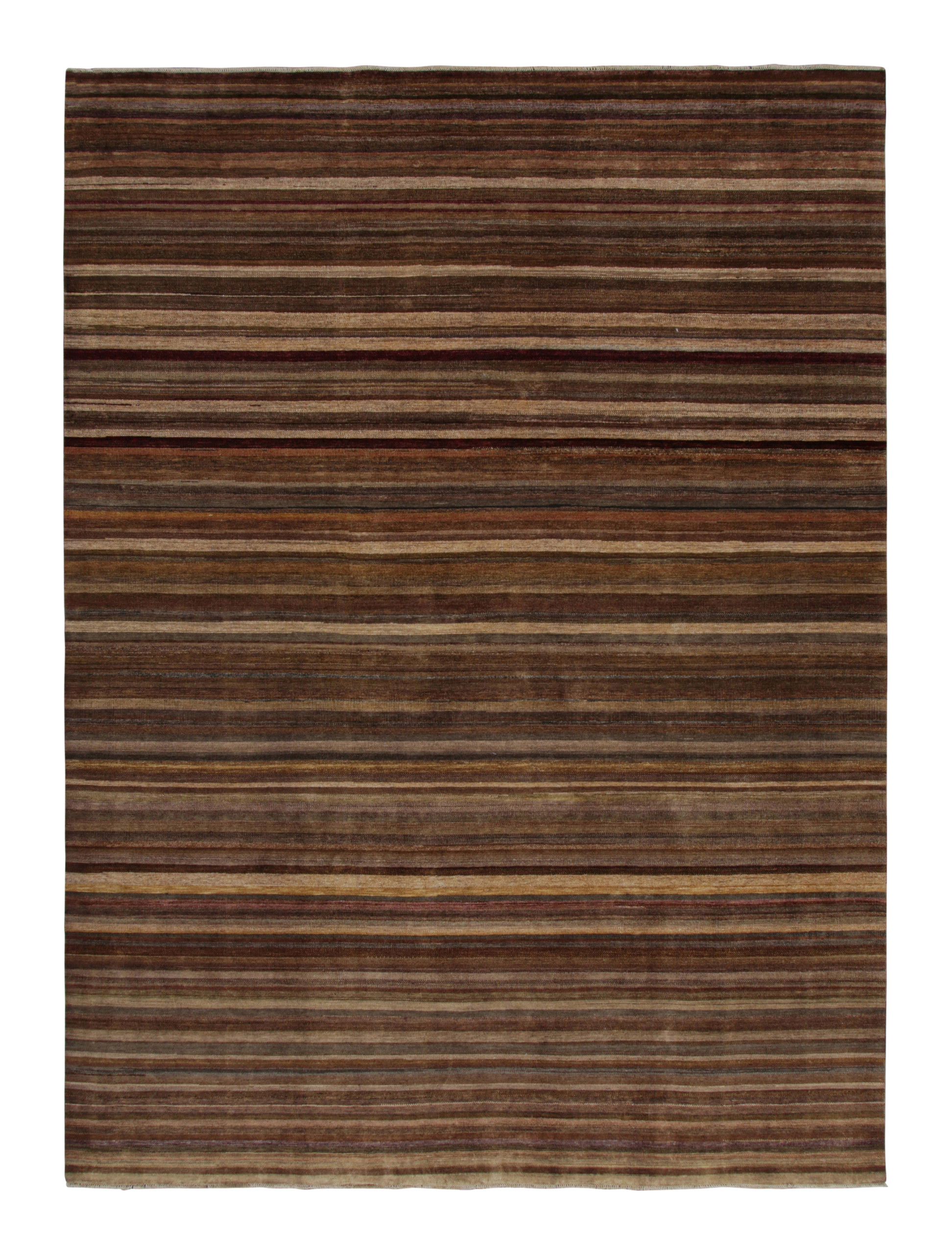 Modern Textural Striped Rug