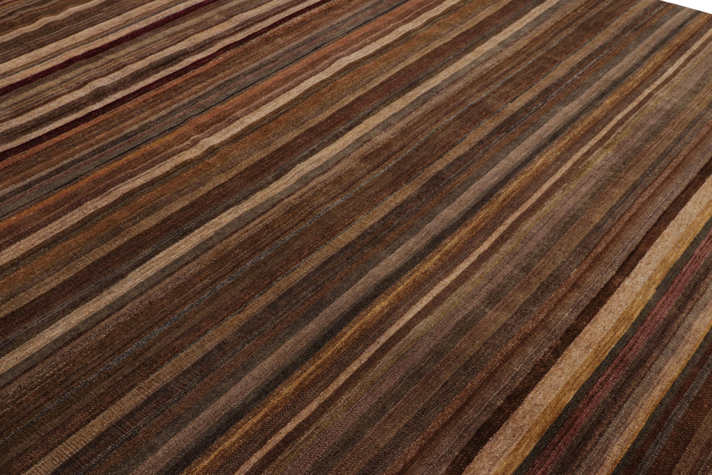 Modern Textural Striped Rug