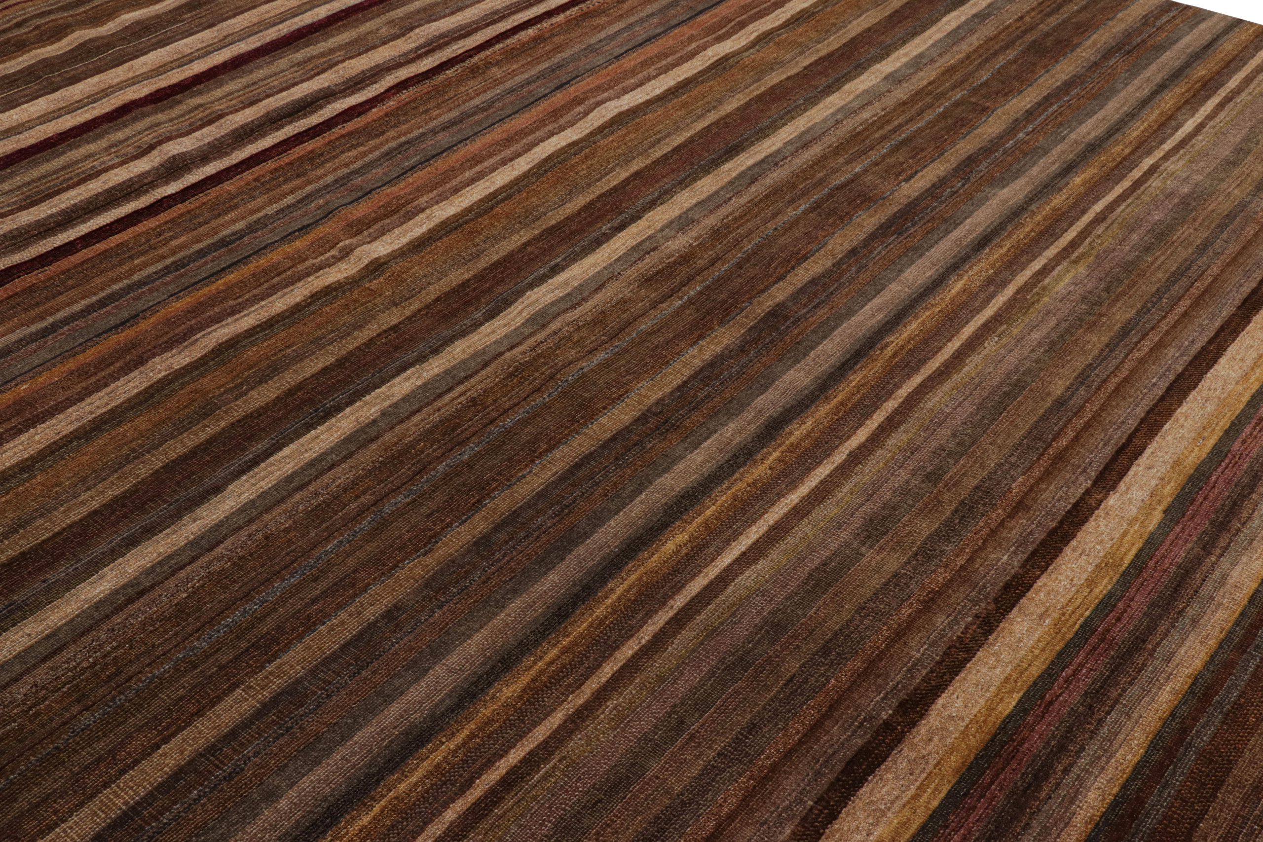 Modern Textural Striped Rug