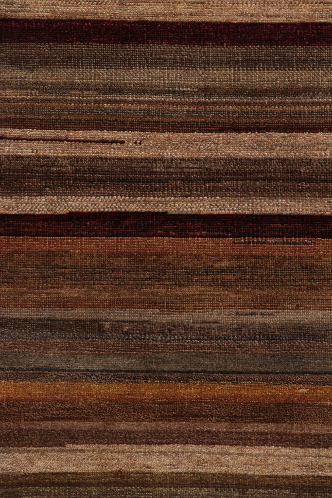 Modern Textural Striped Rug