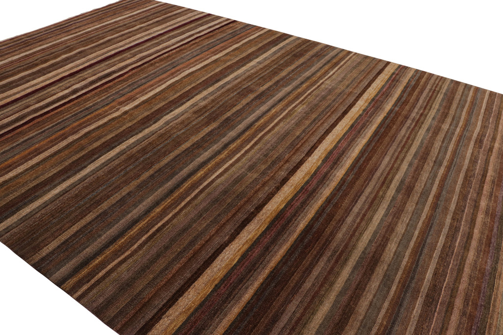 Modern Textural Striped Rug
