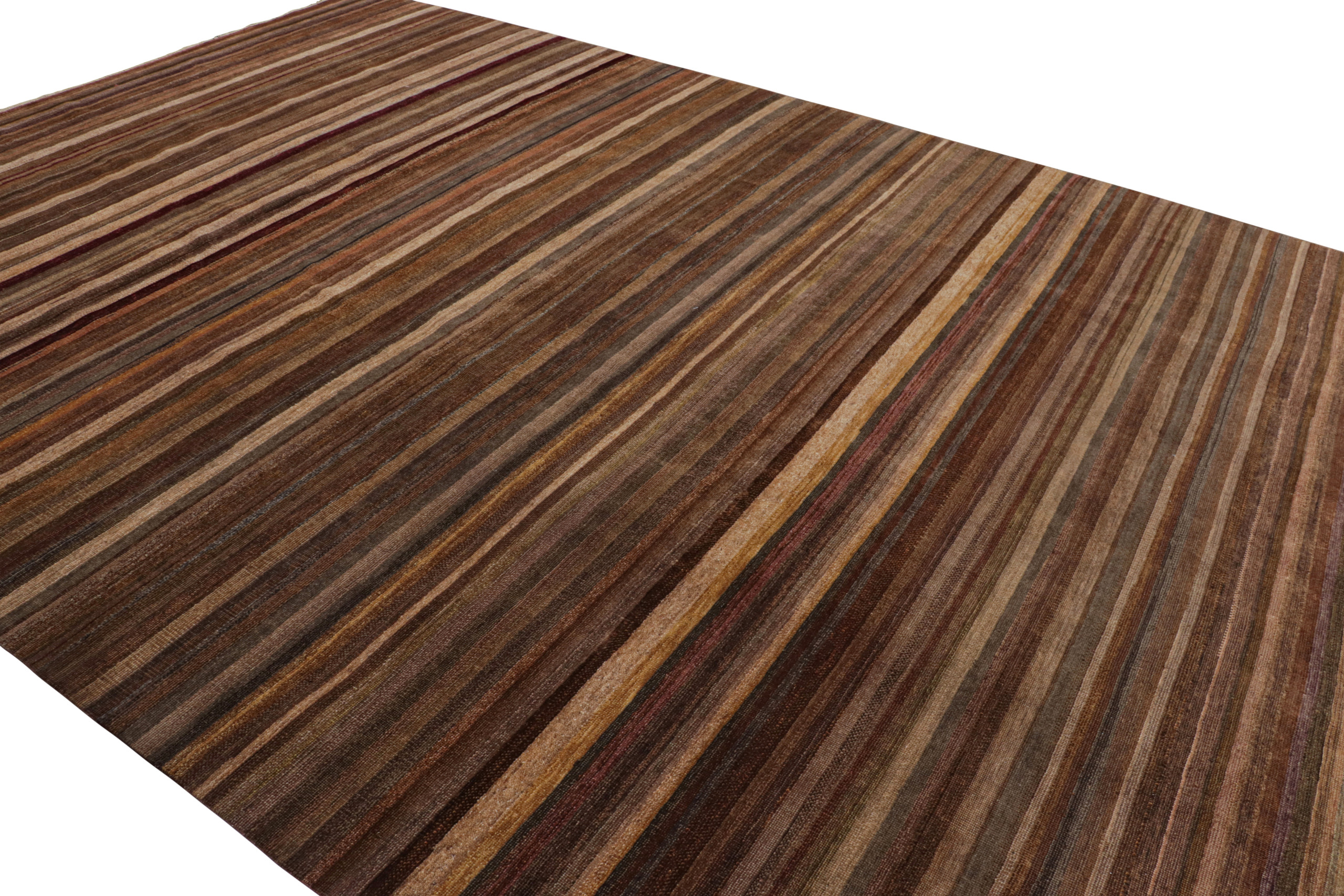 Modern Textural Striped Rug