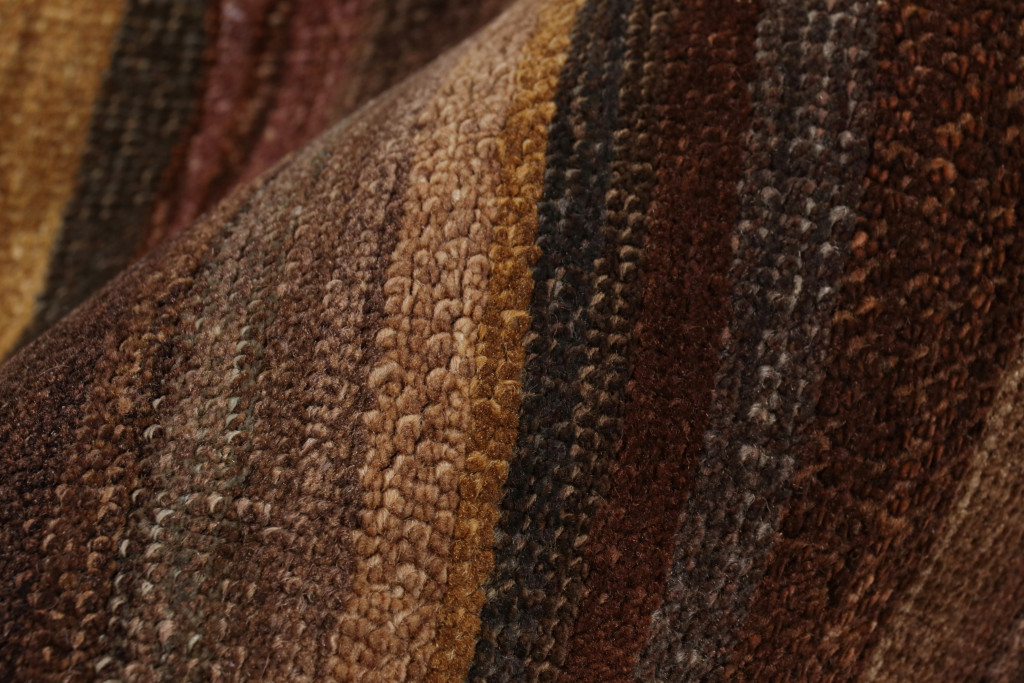 Modern Textural Striped Rug