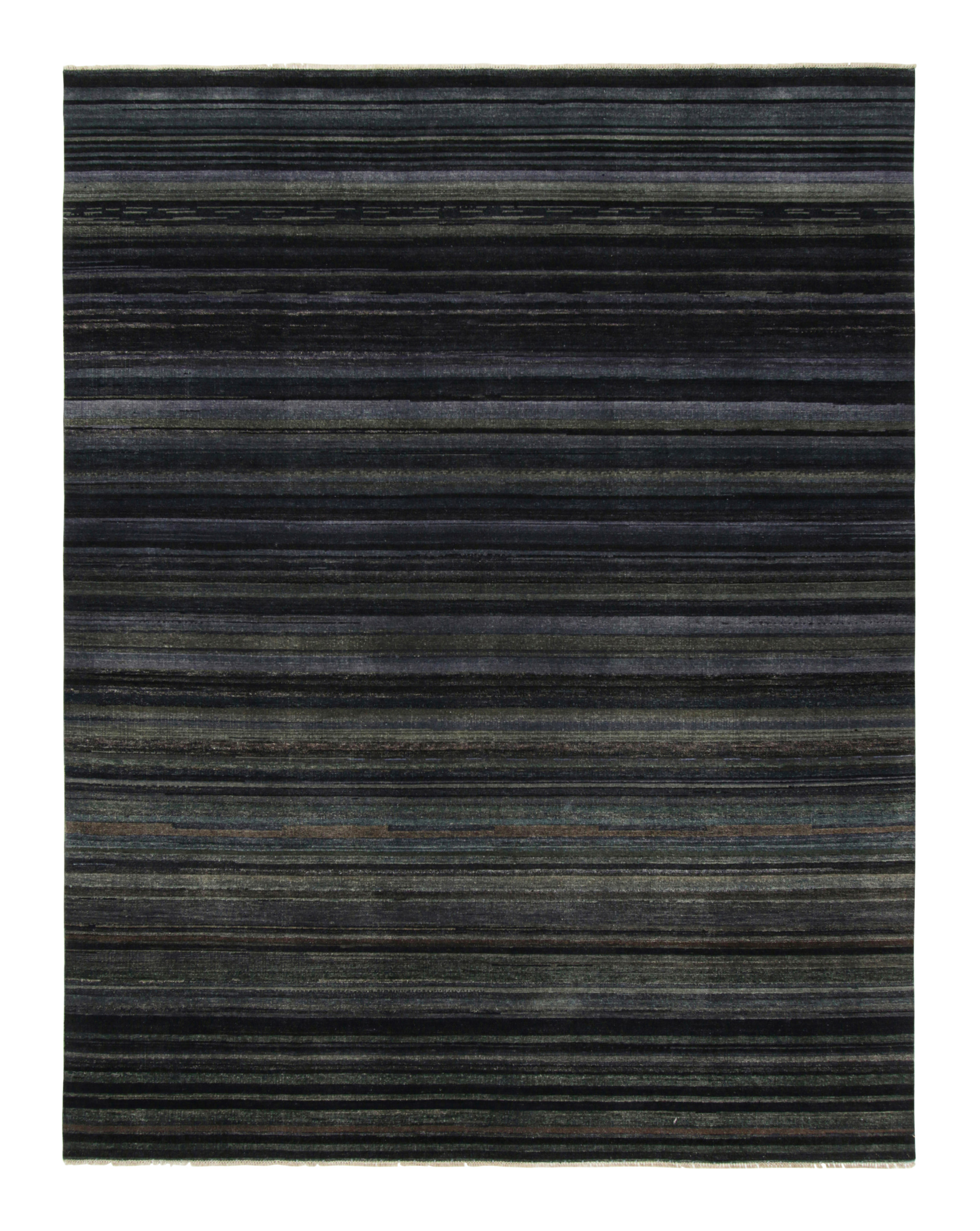 Modern Textural Striped Rug