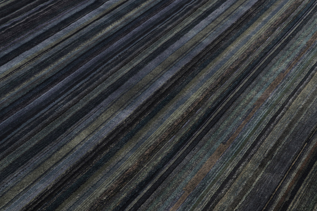 Modern Textural Striped Rug