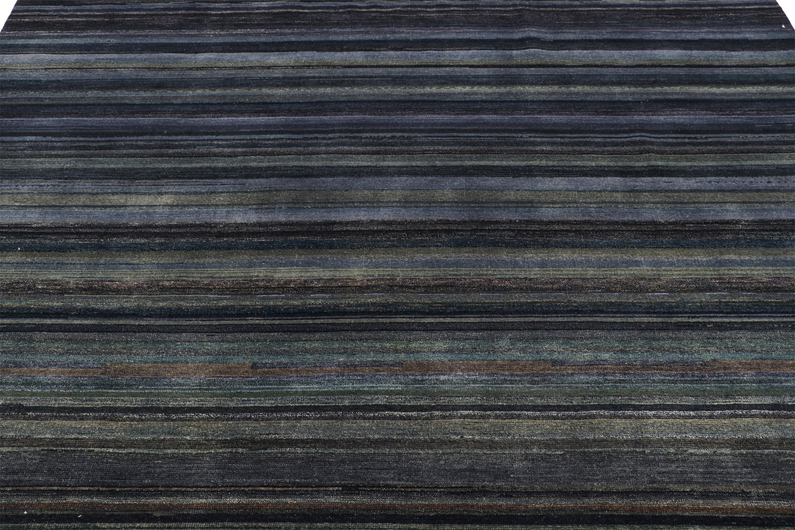 Modern Textural Striped Rug