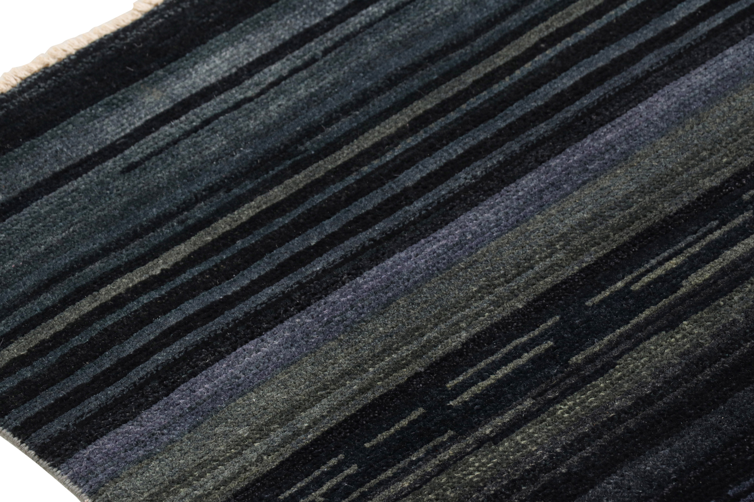 Modern Textural Striped Rug