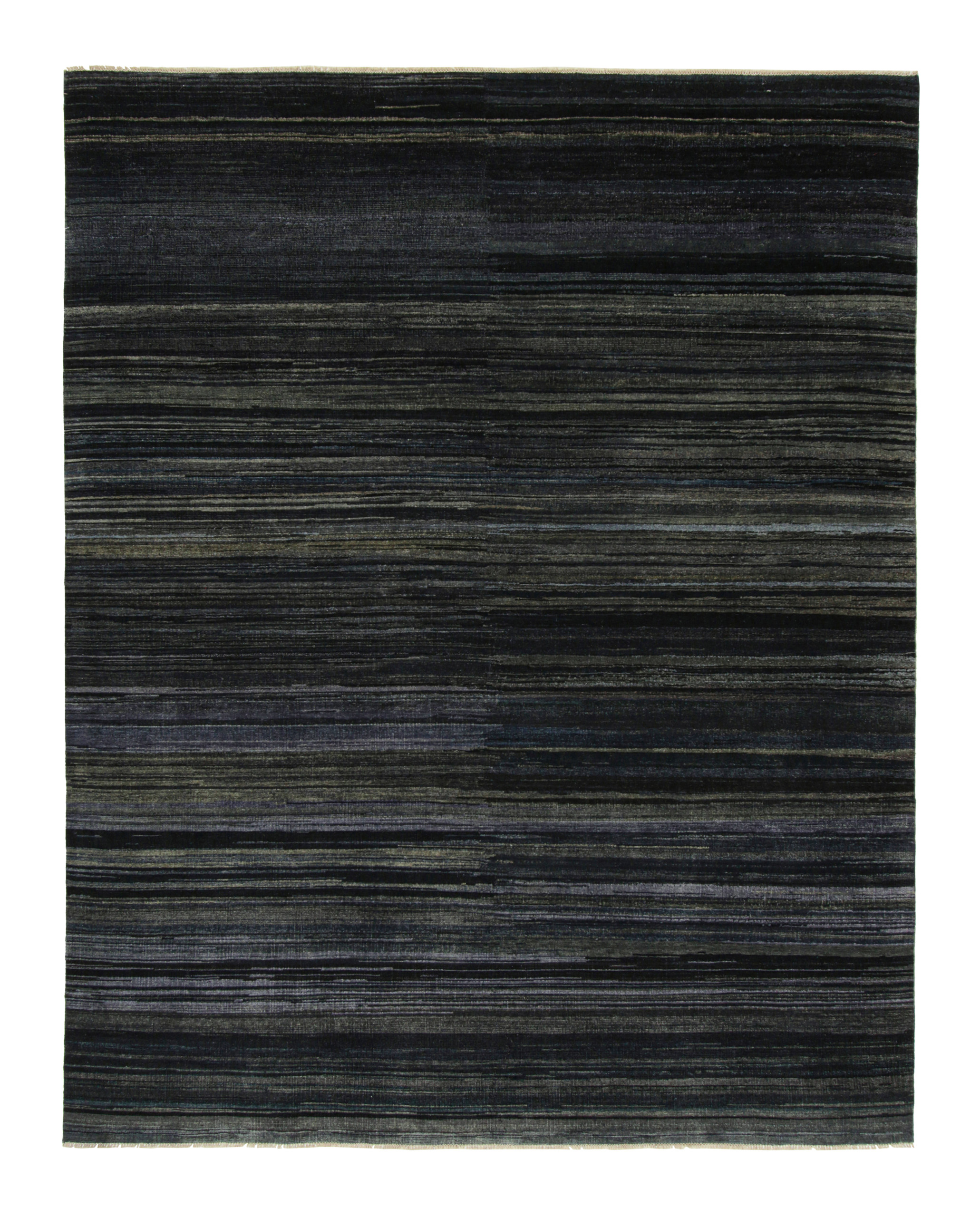 Modern Textural Striped Rug