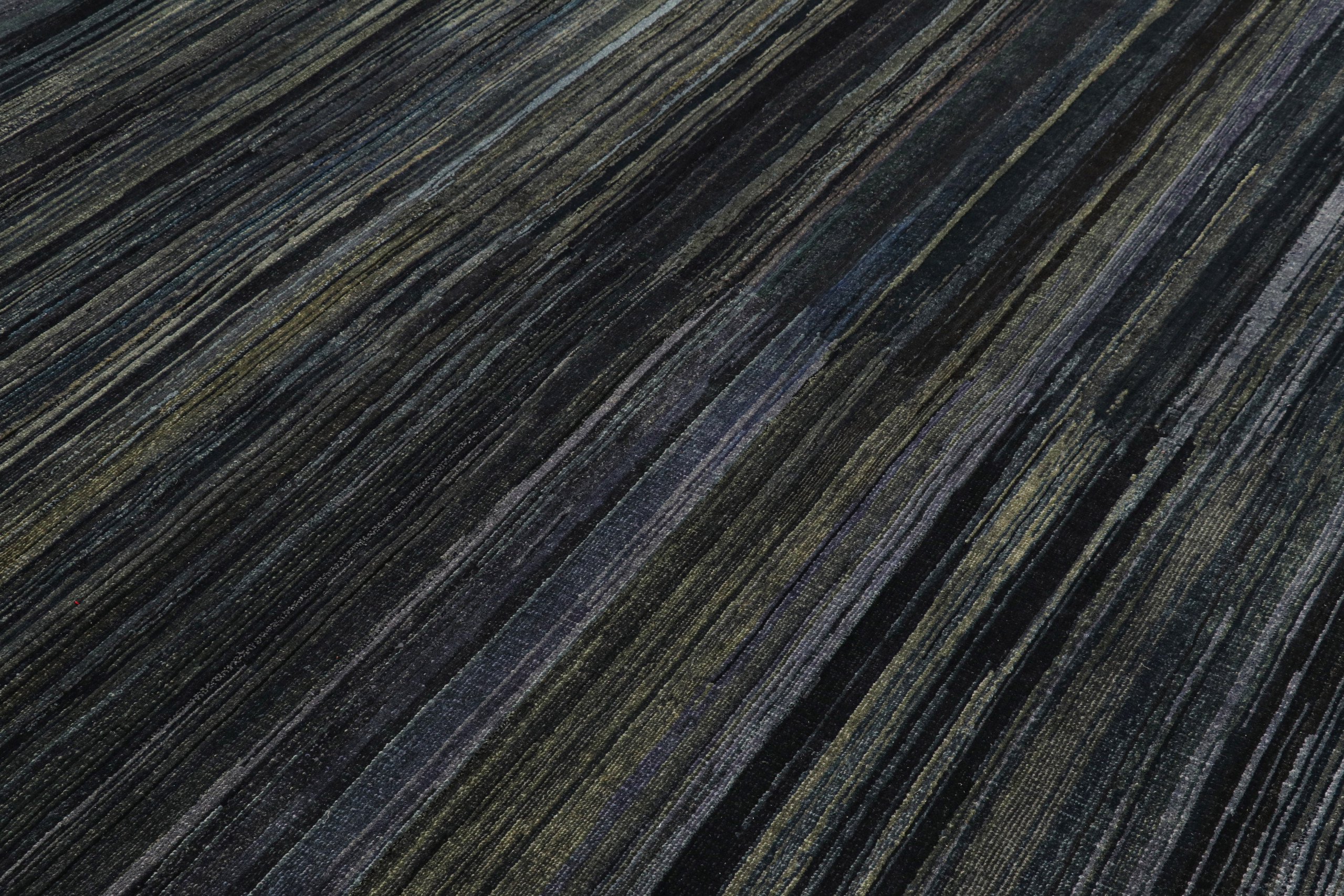 Modern Textural Striped Rug