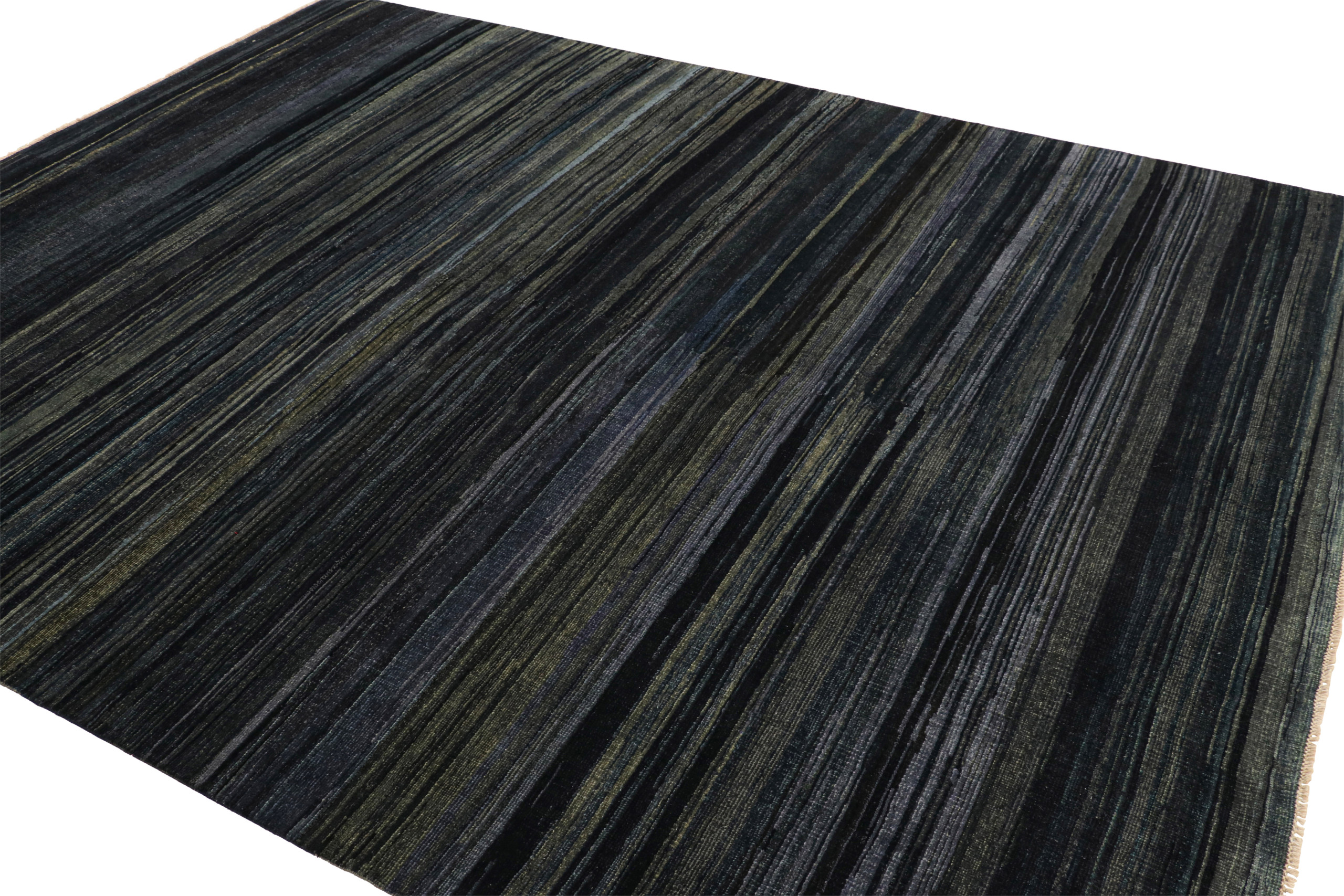 Modern Textural Striped Rug