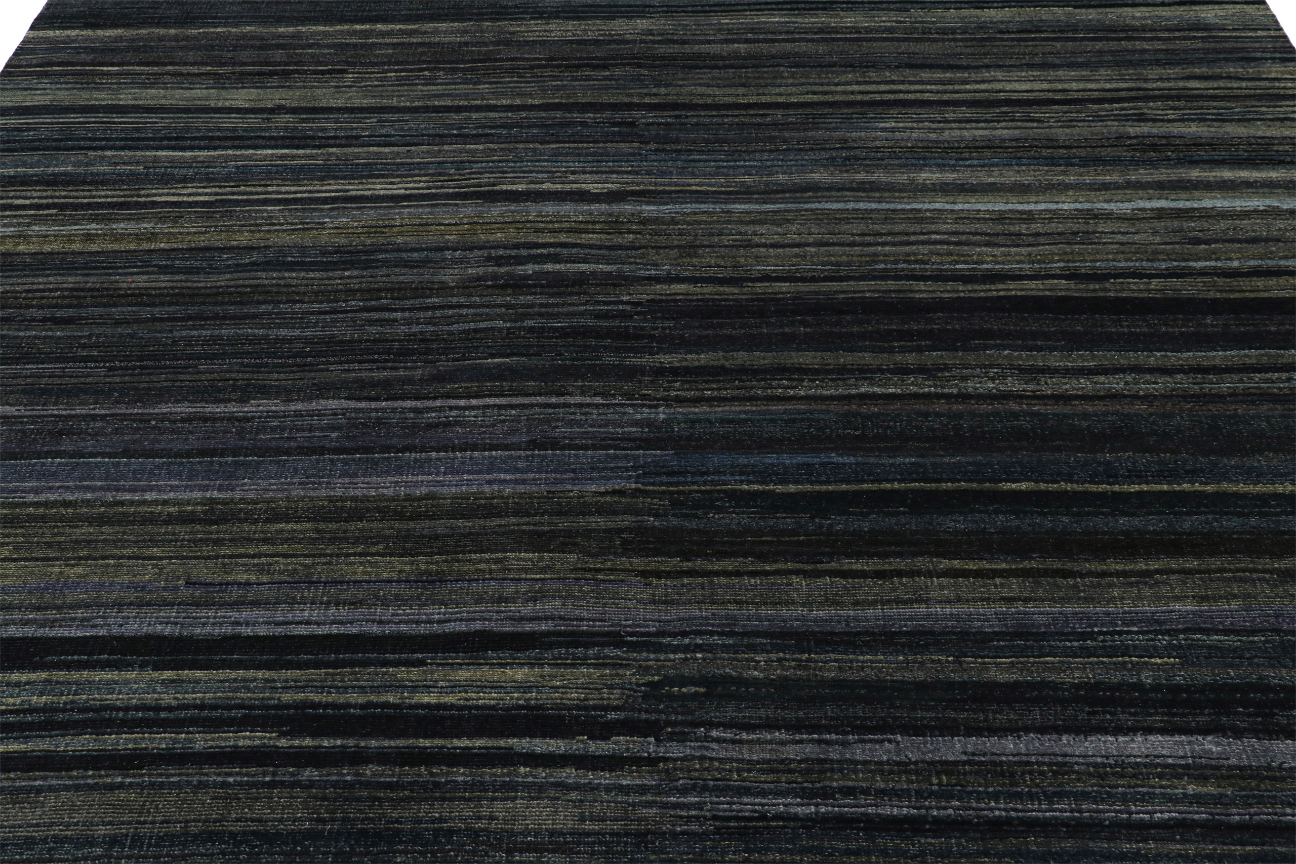 Modern Textural Striped Rug