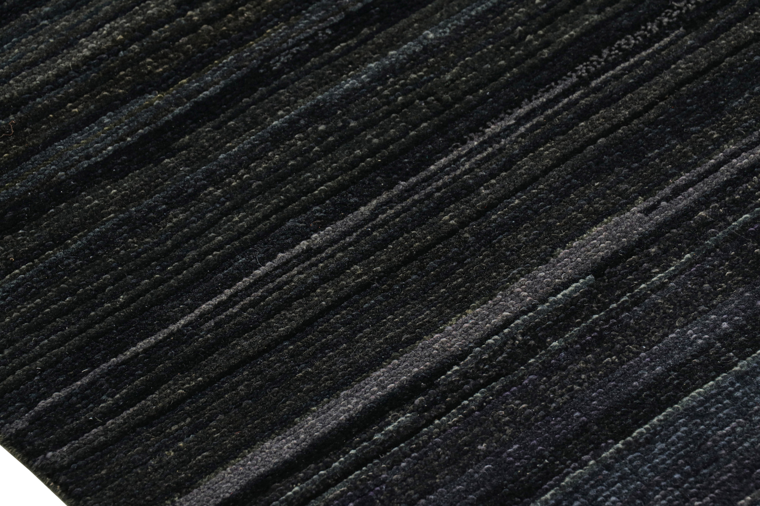 Modern Textural Striped Rug