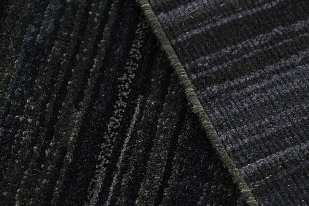 Modern Textural Striped Rug