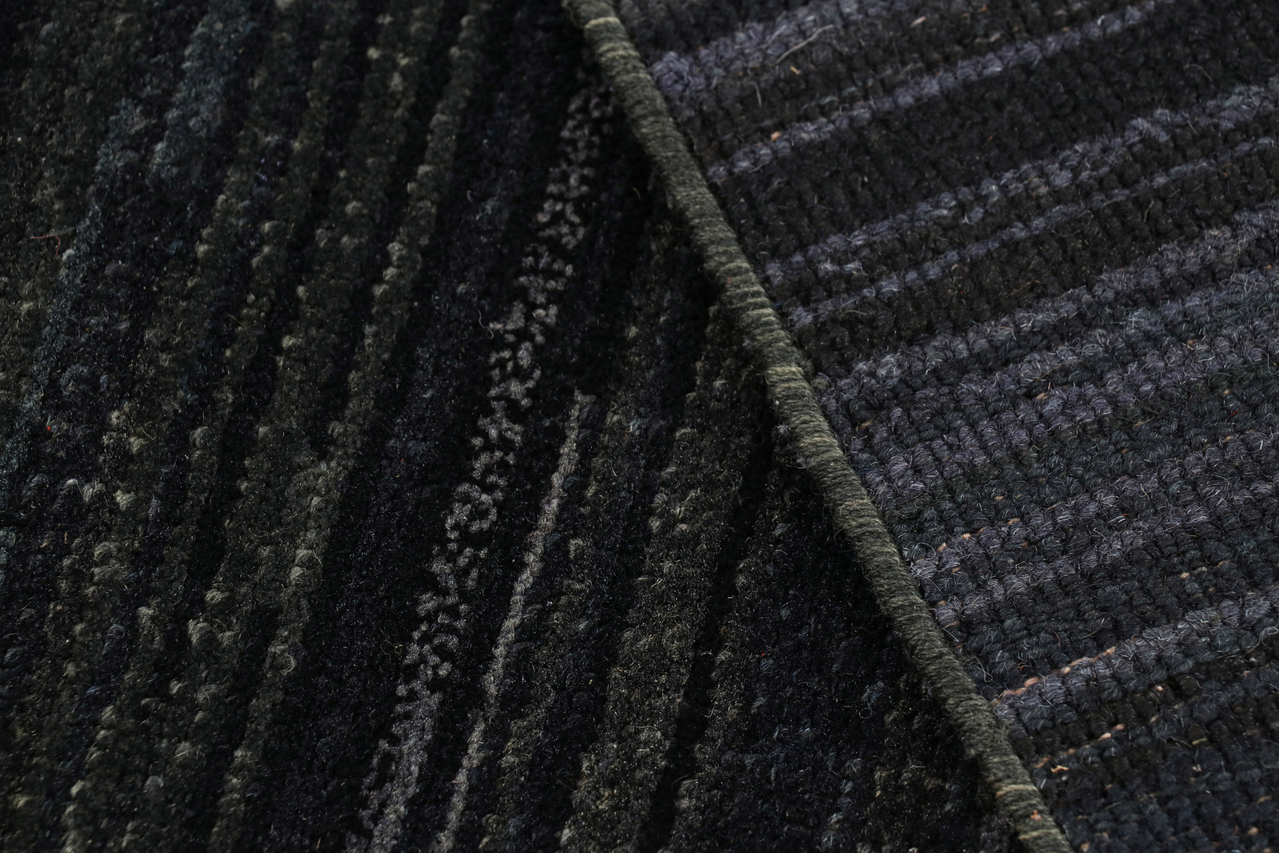 Modern Textural Striped Rug