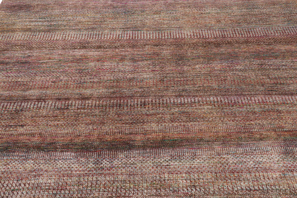 Modern Textural Striped Rug