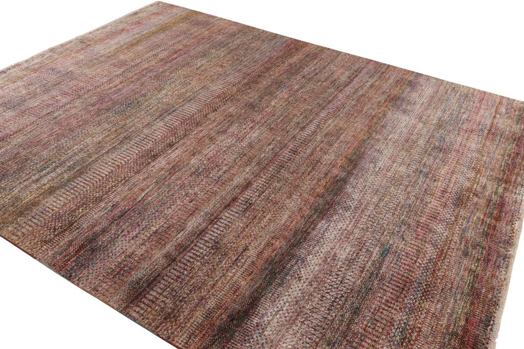 Modern Textural Striped Rug