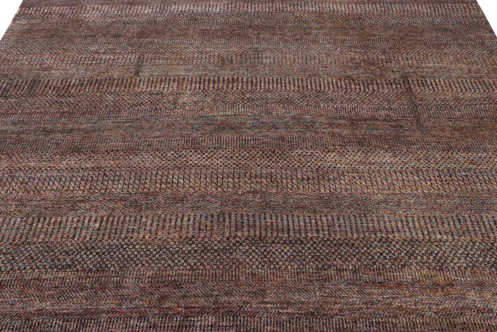 Modern Textural Striped Rug