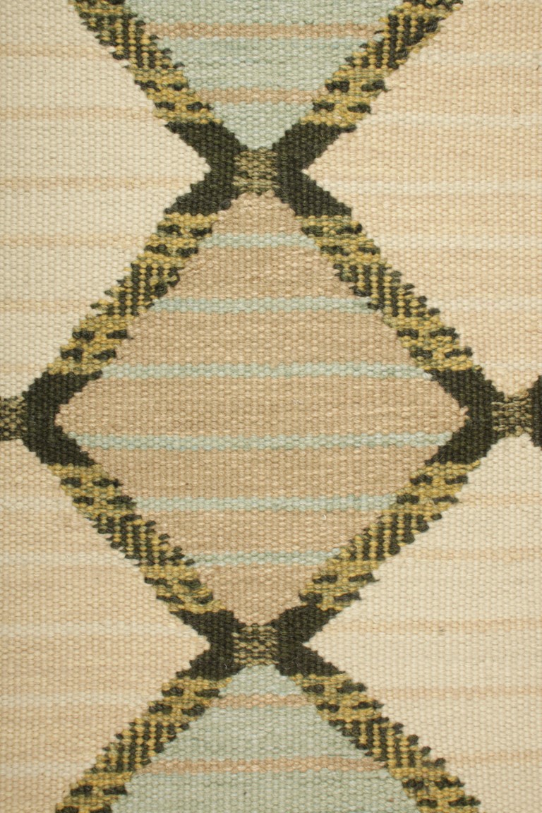 Scandinavian Square Rug with Geometric Patterns