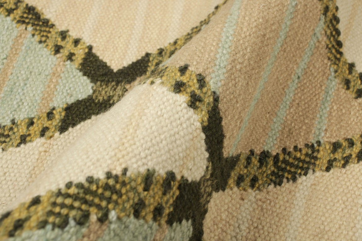 Scandinavian Square Rug with Geometric Patterns