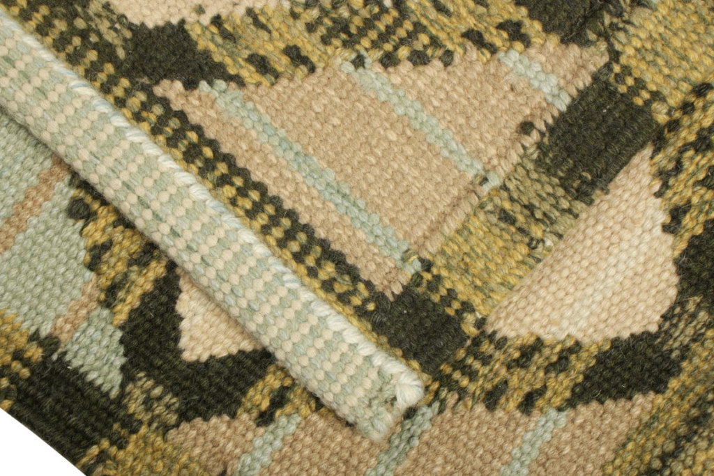 Scandinavian Square Rug with Geometric Patterns