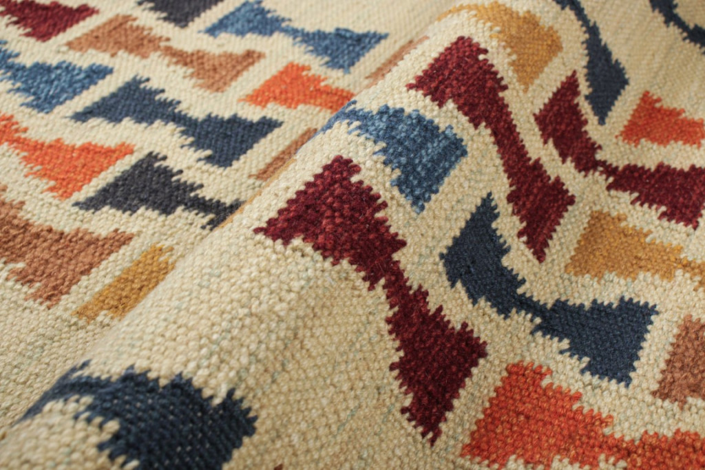 Scandinavian Rug with Hourglass Geometric Patterns