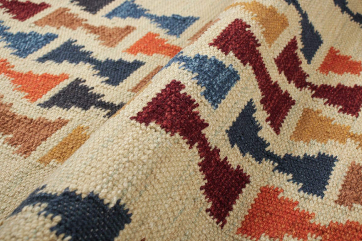 Scandinavian Rug with Hourglass Geometric Patterns