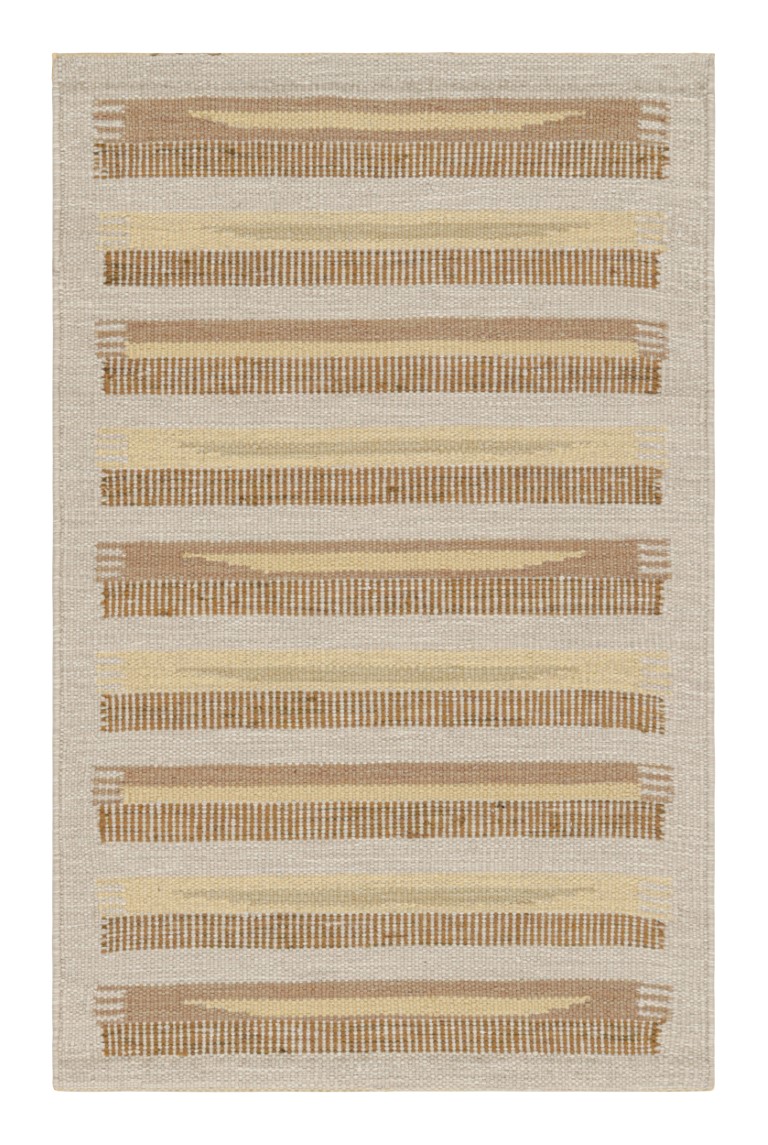 Scandinavian Rug with Geometric Stripes