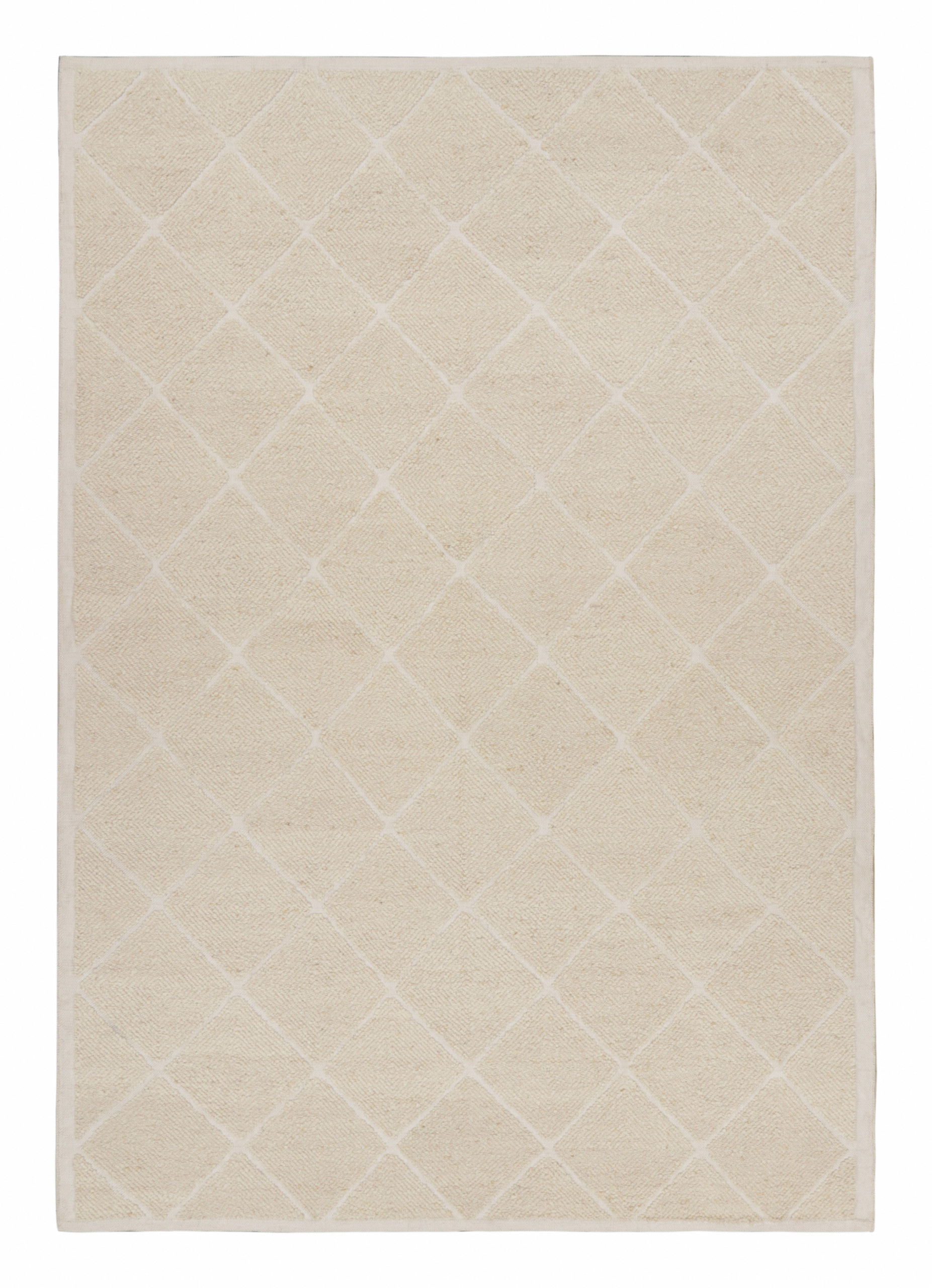 Scandinavian Berber Rug with Lattice Patterns